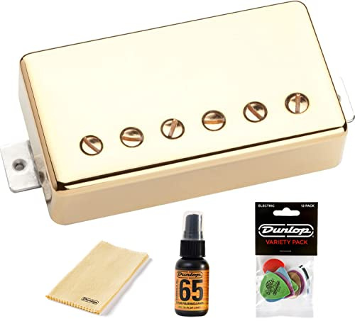 Briskdrop Seymour Duncan SH-4 JB Humbucker Tonabnehmer – gebündelt mit Dunlop Pick Pack und Dunlop Polierset (Gold)