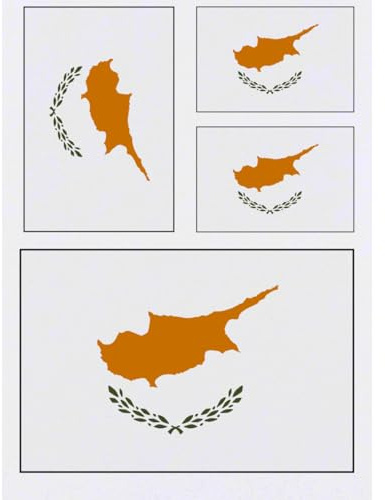 Azeeda 4 x 'Cyprus Flag' Temporary Tattoos (TO00014575) | Mixed-Size Water Resistant Skin Safe Transfers for Parties and Costumes
