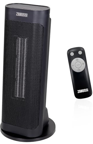 Zanussi 2000W/2KW Electric Heater Black, Freestanding Oscillating Ceramic Tower Space Heater, Convector Heater, 2 Heat Settings, Digital Display & Remote Control, Silent, ZPTCH3002B, 2 Year Guarantee