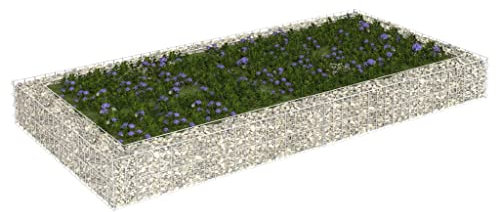 WIFESE Gabionen Hochbeet 200×100×20 cm Gabionenwand Steinkorb Gabione Gabionenkorb Gabionen Zaun Gabionensäule Pflanzenwand Steingabionen Gabionenkörbe Verzinkter Stahl