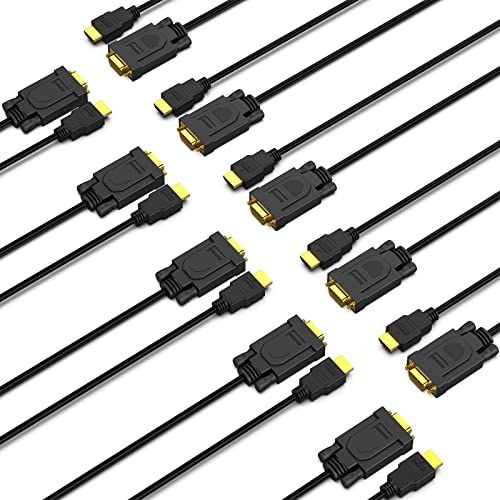 BENFEI HDMI zu VGA Kabel 1,8M 10 Stück | Unterstützt Full HD 1080p | Konvertiert HDMI-Signal von Laptop/PC/Blu-ray-Player zu VGA-Monitor/Projektor/TV