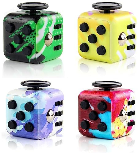 Steemjoey 4PCS Fidget Toy Cube, Anti-Stress Würfel Spielzeug, Stressabbauendes Purple Sinnesspielzeug für Erwachsene und Kinder zum Abbau von Ängsten