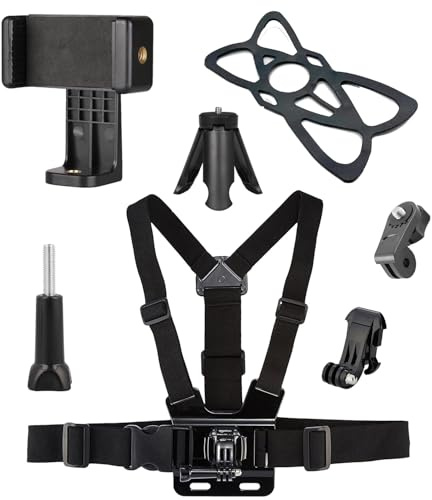 Justerbart elastiskt bälte, kroppsmontering, bröstrem, sele för Gopro 11, 10, 9 Max 8, 7, 6, 5 och Insta 360, kameror och mobiltelefoner