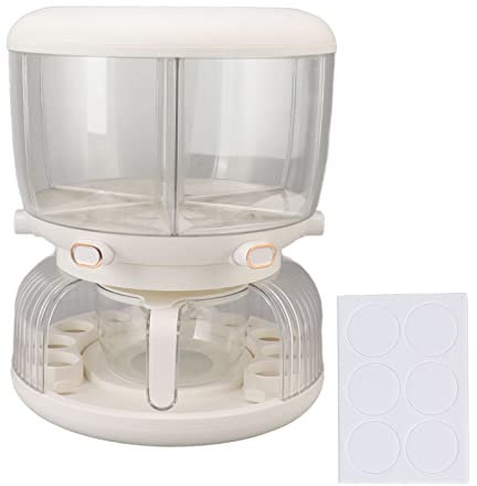 Natudeco Grain Dispenser Rotating Rice Dispenser Food Dispenser Grain Storage Container Kitchen Organizer for Millet Black Rice Barley Lentils Cereal(white)