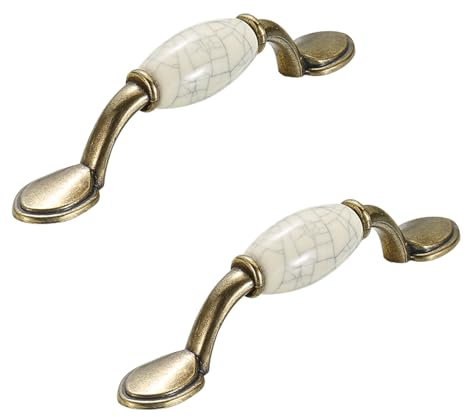 SZLXJMFL Möbelgriff Weiß, 2 Stück Schrankgriffe Modern, Eloxierte Oberfläche | Hochwertige Keramik, Länge: 32-145 mm Bügelgriff, Schubladengriffe-125mm/4.9in