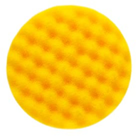 Mirka Schaumstoffpad Polierschwamm Ø180mm x 25mm / gelb gewafellt/für Finish- und Polierarbeiten/für Polarshine Polituren / 1er-Pack