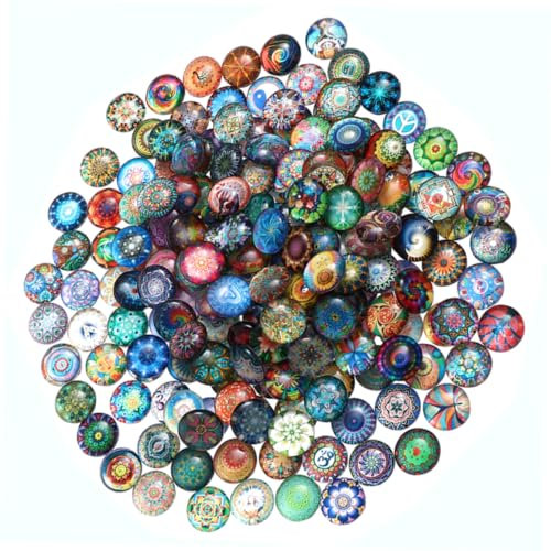 150 Stück Edelstein-patch Halbrundes Glasmosaik Patches Zur Schmuckherstellung Schmuckmaterial Schmuck Diy Material Schmuckaufnäher Flache Glasmurmeln Lieferungen 3d Jahrgang