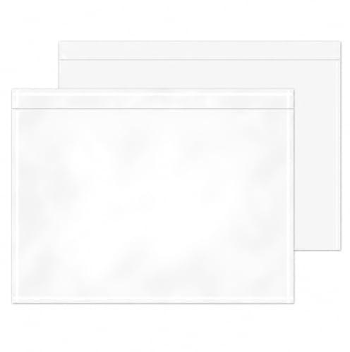 RFE 200 x A6 Plain Document Enclosed Wallets Plain Peel & Seal Clear Plastic Envelopes/Sleeves/Pockets/Wallets | Attach Invoices, Packing Lists & Delivery Notes to Parcels