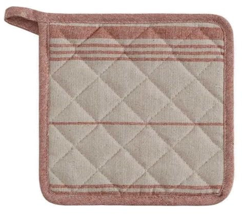 MyHome Country Topflappen, Hitzebeständige Ofenhandschuhe, Ofenhandschuhe aus Baumwolle, Pfannendeckelhalter, Topflappen für die Küche | Zimt - 20x20 cm - Tarcin
