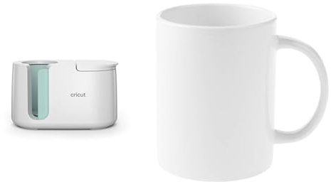Cricut Mug Press 2008736 & Mugs vierges | Blanc | 425 ml (425,2 g) | 6 x tasses à sublimation Infusible Ink | pour une utilisation avec mug Press Infusible Ink, 2008944