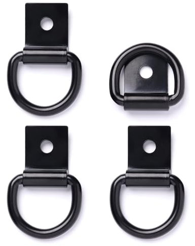 Kdtoll 4 occhielli per rimorchio con viti – Rimorchio in acciaio inox – Anelli a D per fissaggio del carico – Carico 250 kg – Ideale per camion, barche, auto, kayak