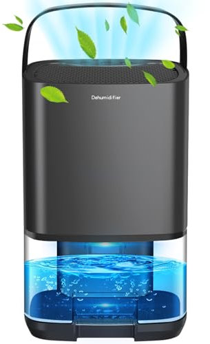 Dehumidifier for Home, 1000mL with Auto Shut-off, 258 sq ft Small Portable Dehumidifier Ultra Quiet Against Moisture and Mildew, Bedroom Bathroom (Black)