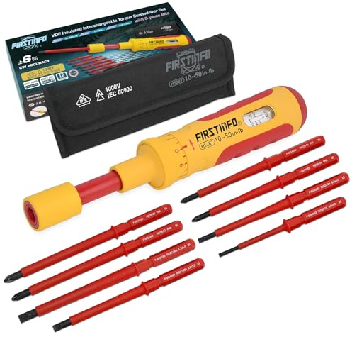 FIRSTINFO H5287 | 6.35mm Hex. VDE Insulated Torque Screwdriver 10~50 in-lbs