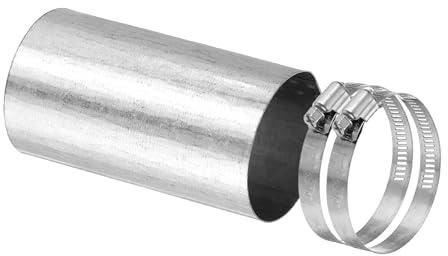 PATIKIL 60mm/2.4 Duct Connector, Galvanized Steel Duct Coupling Vent Coupler Dryer Pipe Coupling Hose Extension Connector with Duct Clamps for HVAC Exhaust Fan Vent Systems, 4 Long