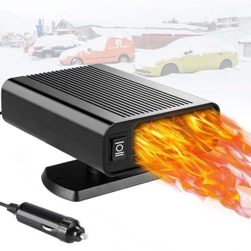 Showvigor Autoheizung 12V 150W Zigarettenanzünder - Anti-Beschlag Auto-Heizung Windschutzscheibe Defroster, 360° Drehbarer Scheibenenteiser Car Heater Pour Camping RV