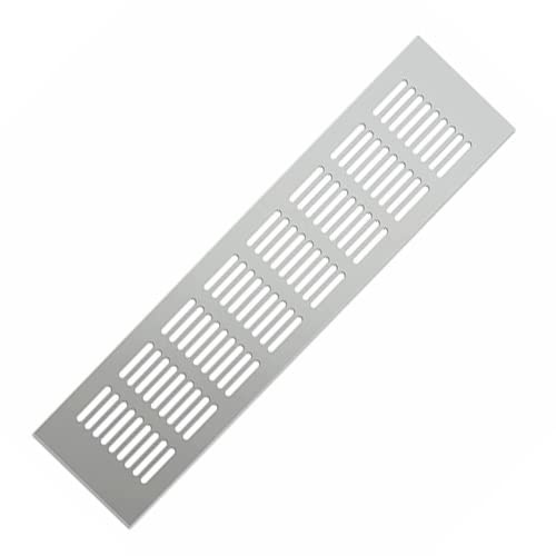 Cubierta de la rejilla de ventilación, Rejillas de ventilación, ventilación de aire de aleación de aluminio de 7,87 pulgadas de ancho for armarios de zapatos, refrigeración y ventilación(Silver,200x35