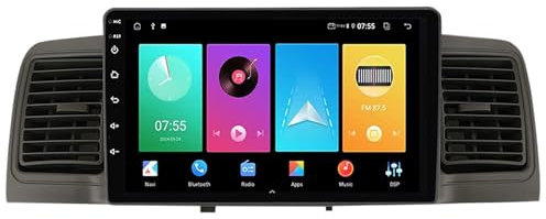 Android 14 Radio Estéreo De Coche 2 DIN Para Toyota Corolla E120 E130 2000-2009 9 Pulgadas Pantalla Táctil Reproductor multimedia con CarPlay y Android Auto inalámbrico/FM AM/SWC/BT 5.0(P2 WIFI 4-Core