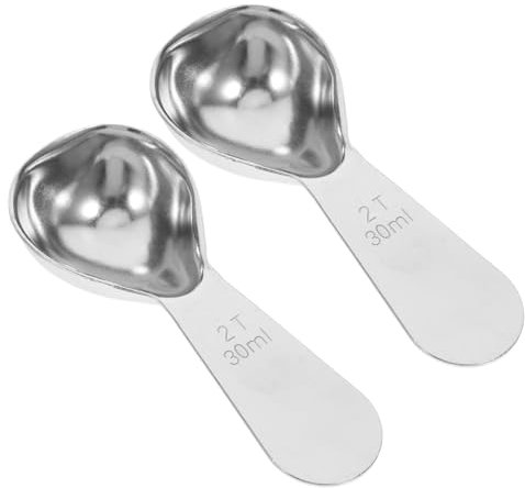 Warmhm Cucchiaini Dosatori Da Caffè in Acciaio Inox 30 Ml Misurino Per Tè e Chicchi Utensile Da Cucina Per Misurazione Precisa Confezione Da 2 Pezzi Per Appassionati Di Caffè e Cucina