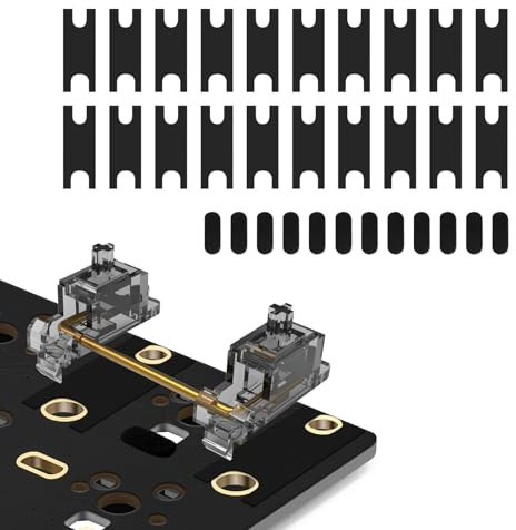 RUNJRX Tastatur-PCB-Stabilisatorschalter, Poron-Film, Tastatur-Stabilisatorschalter-Pads, 20 Stück, Stabilisator-Stahldraht-Eva-Pads, 12 Stück (schwarz)