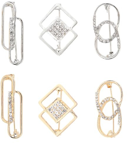 TEMPNAP Goldene Sicherheitsnadeln Für Damen 6 Stück Mini Anstecknadeln Broschen Zur Taillenverstellung Und Kleidfixierung Anti-Lost Brosche Für Alltag Basteln Und Nähen