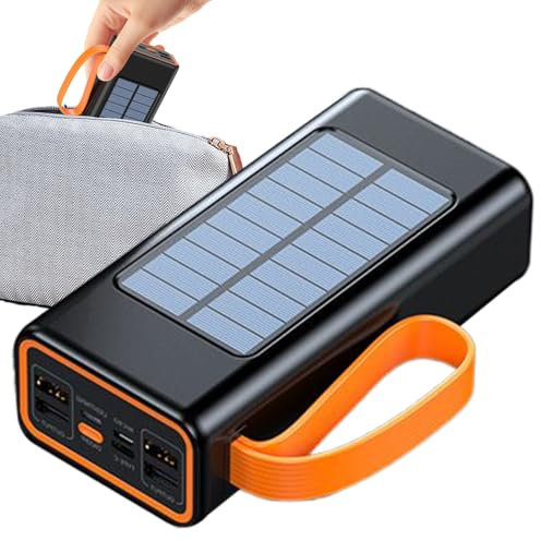 Solar Power Bank - Caricatore solare a carico rapido | Batteria portatile del telefono cellulare, alimentazione mobile di lunga durata, batteria di backup ad alta capacità per campeggio esterno