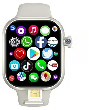 Reloj inteligente Android 5G CD20 de 2.3 pulgadas con pantalla AMOLED con cámara giratoria de 180 °, compatible con tarjeta SIM, WiFi, GPS, videollamadas (gris, 4 GB 64 GB)