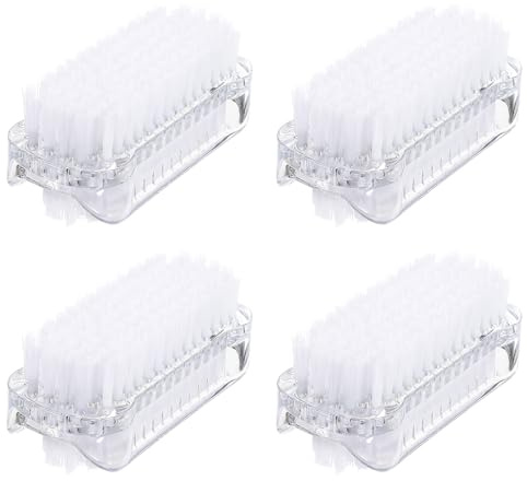 4 Stück Handbürste Doppelseitige Nagelbürste Handwaschbürste Transparent Finger Bürste Kunststoff Nagelbürste Mit Harten Borsten Nagelschrubber Nail Brush Nagel Fingerbürste für Reinigung Hand Nagel