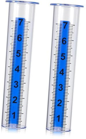 DOITOOL 2pièces Pluviomètre de Jardin Précis Plastique Tube de Rechange pour Pluviomètre Indicateur Eau pour Extérieur Pelouse et Jardin