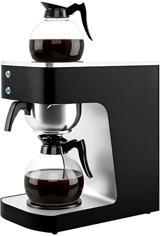 Stalwart Commercial Filter Coffee Machine, 2 Glass Carafes, Dual Warming Plates, 2.02kW, Stainless Steel
