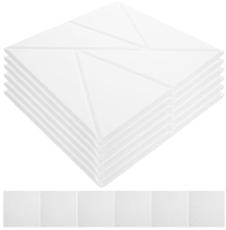 ERINGOGO 12pcs Pvc Wall Panels Sound Panels Office Soundproofing Room Noise Blocker Sound Absorbing White