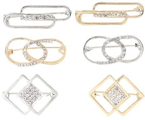 ifundom 6pcs Fixed Clothes Pins Decorative Brooches Corsage Brooches for Skirt Waist Adjustment Clothing Fastening Accessories
