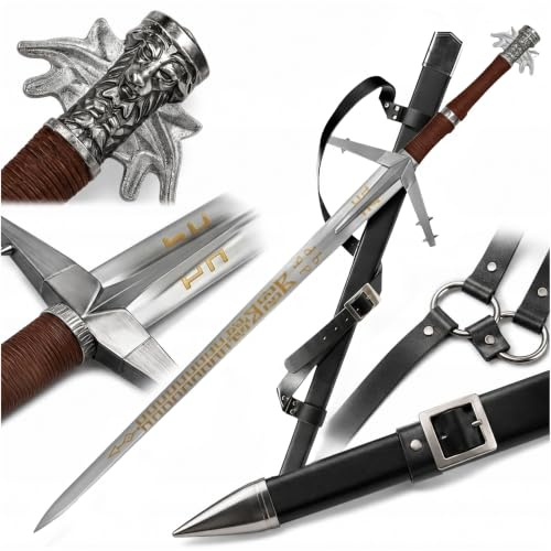 Geeraltt Schwert oder Dolch oder Minischwert, scharf oder dekorativ, aus Stahl oder Schaumstoff, mit oder ohne Scheide, inspiriert von The Wittcherr