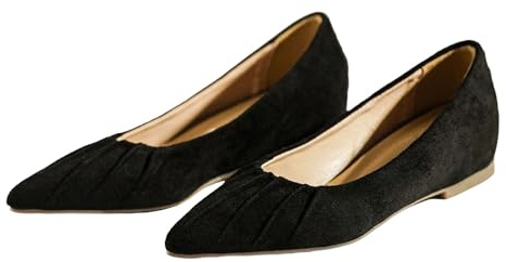 Genérico Zapatos Mujer Comodos Vestir Planos Ballet Moda Manoletinas Transpirables Flats Comodos Zapatos Respetuoso Bailarinas Elegantes Vintage Casual Negro 37/EU