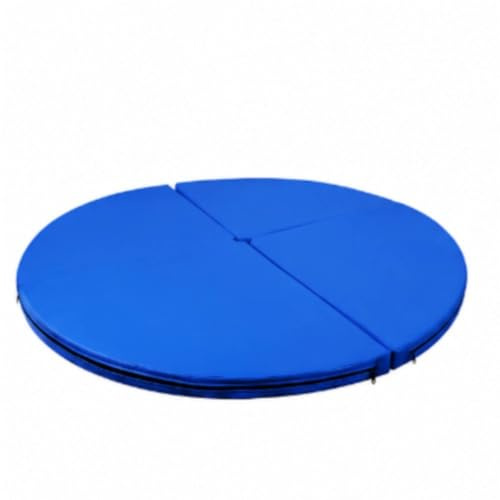 Milageto Materassino Anti-Caduta su Misura Tappetino Rotondo in Schiuma Spesso e Ammortizzante Materasso Protettivo EPE per Danza Aerea, Stretching And Balance, Blu, Diametro 120cm Spessore 3cm