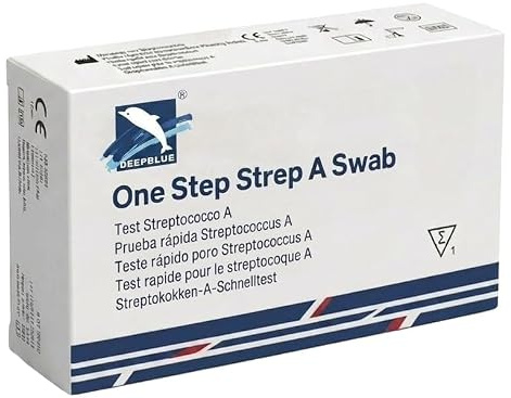 Test Streptococco A Rapido | Tamponi Faringei Risultato in 10 Minuti | Per Adulti e Bambini, Kit Completo CE | 1 TEST