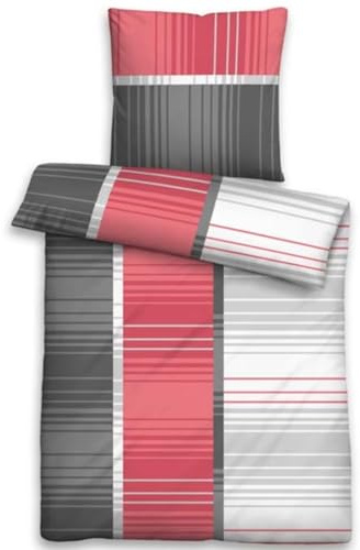 4tlg Microfaser Bettwäsche Klassisch Modern 2x 135x200 cm + 2x 80x80 cm 4-tlg Set Kariert in Weiß Grau Rot Anthrazit NEU mit Reißverschluss nach ÖKO-TEX Standard