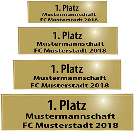 Larius Pokalschild Schilder Trophäe Gravurschild Pokal Gravur Türschild Trophäen Türschild Namensschild