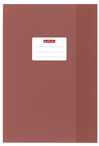 Herlitz Heftumschläge/Hefthüllen Din A4 / Baststruktur (Braun, 5er Pack | A4)