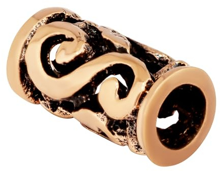 NKlaus SET 2x Small beard bead Fenella Celtic ornament Bronze curl bead 40504
