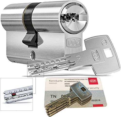 DOM iX Twido 333iX7T Doppelzylinder mit 3 Schlüssel, Länge (a/b) 40/60mm (c= 100mm), mit Sicherungskarte, mit Not- u. Gefahrenfunktion