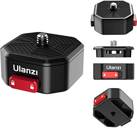 ULANZI Claw Piastra a Sgancio Rapido, Piastra a Rilascio Rapido Adattatori per Teste Video con vite da 1/4 '' per Fotocamera,Treppiede, Monopiede, Stabilizzatore, gimbal, steadycam, slider