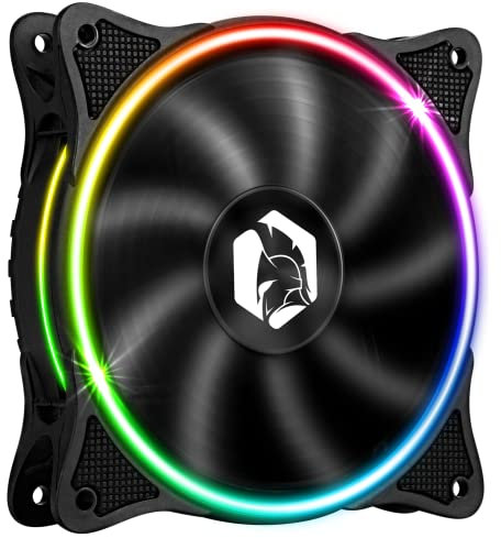 EMPIRE GAMING - Ventilador de Caja PC Gamer 1x120 MM - Flujo de aire elevado - RGB Direccionable LED PWM 3 Pines 5 V - Dual Loop – Silencioso – Refrigeración 12 CM - Negro