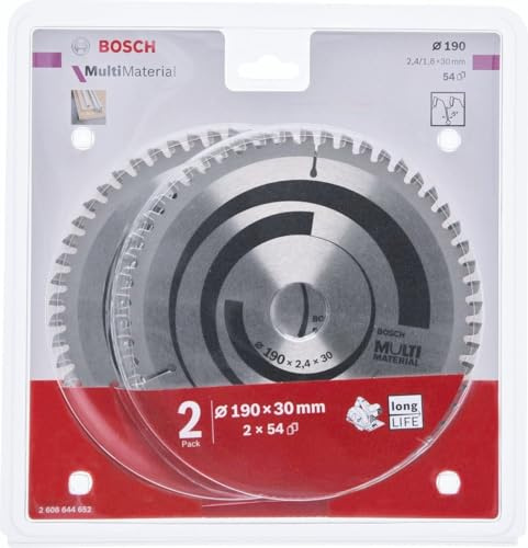 Bosch 2608644652 - Hojas de Sierra Circular (2 Unidades, 30 mm, 190 mm de diámetro)