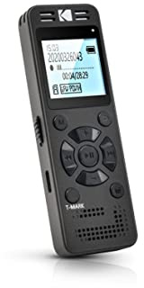 Kodak VRC350 - Registratore vocale ad alta intensità, mini registratore vocale ricaricabile con controllo vocale, batteria al litio, lettore MP3 e dispositivo di ascolto