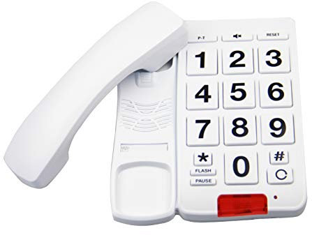 IBOWZ Téléphone Filaire Téléphone Filaire à Gros Boutons pour Personnes âgées - Téléphone Filaire Filaire à Son Clair,téléphone Fixe pour Bureau à Domicile,hôtel,téléphone Fixe,Fonction Mains libr