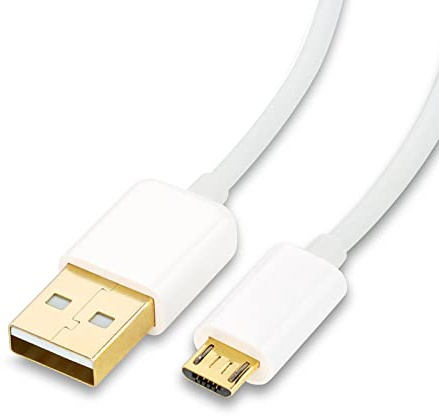 CSL-Computer Micro-USB auf USB 2.0 Kabel, A-Stecker auf Micro-B Ladekabel, 3m Länge, Datenübertragungsrate bis zu 480 Mbit/s, vergoldete Stecker, weiß