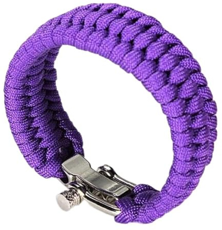 SEIWEI Paracord Survival Armband, Fallschirmseil Gewebtes Outdoor-Armband mit verstellbarer Edelstahlschnalle für Camping, Bootfahren und Wandern (Rot), Edelstahl
