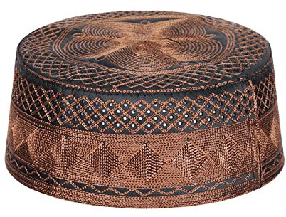 IBLUELOVER Muslimisch Hut Männlich Gebetshut Islam Mütze Türkisch Arabien Cap Ramadan Kappe Bestickte Gebetsmütze Mann Muslim Kopfbedeckung Eid Deko Herren Beanie Mütze