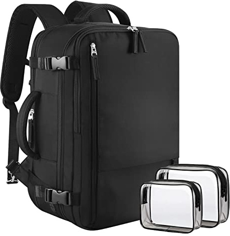 Sinaliy Large Travel Backpack for Women Men, Expandable 40L Carry On Backpack, 17 Inch Laptop Backpack College Bookbag, Waterproof Travel bag as Person Item Flight Approved