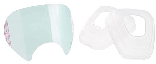 3M 7000029666 6885 Visier-Schutzfolie, Transparent, 25 Stück & K0501 70-0707-5798-7 Beutel mit 2 Ringen zur Kombination von Staubfiltern